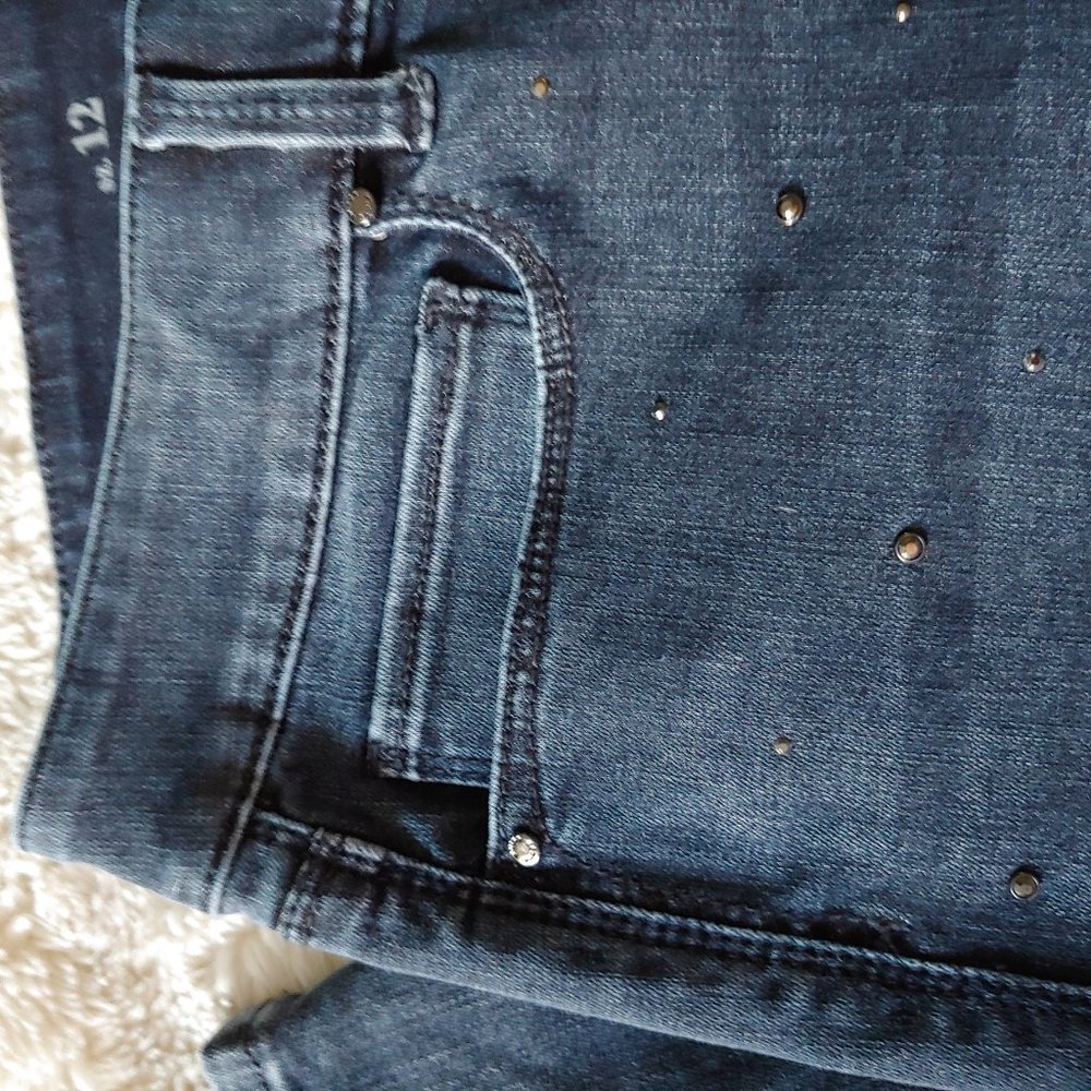 White House Black Market sparkly the skinny ankle jeans size 12 - Picture 8 of 15